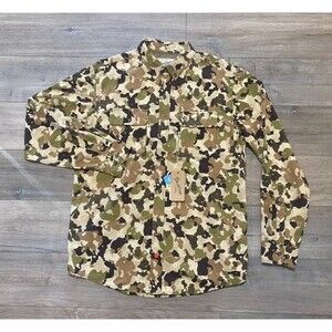 Duck Camp Lightweight Hunting Shirt Mens L Wetland Flap Pockets Vented UPF 40